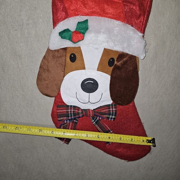Puppy Dog Handmade Felt Christmas Stocking Holiday Decor Never Used - Picture 4 of 5